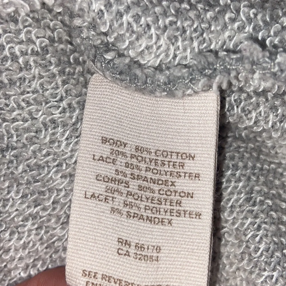 Free People Gray Floral Lace Oversized Sweatshirt Small - Picture 14 of 14